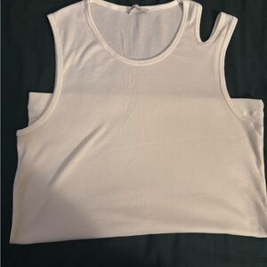 Zara Men’s White Ribbed Sleeveless Top